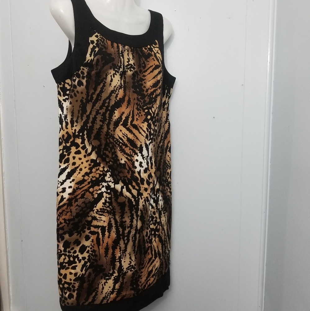 Ab studio Sleeveless animal print dress